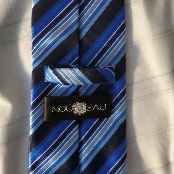 Nouveau Men's Tip Blue/Purple Tie - Picture 2 of 4